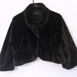Laundry by Shelli Segal Dark Faux Fur Coat